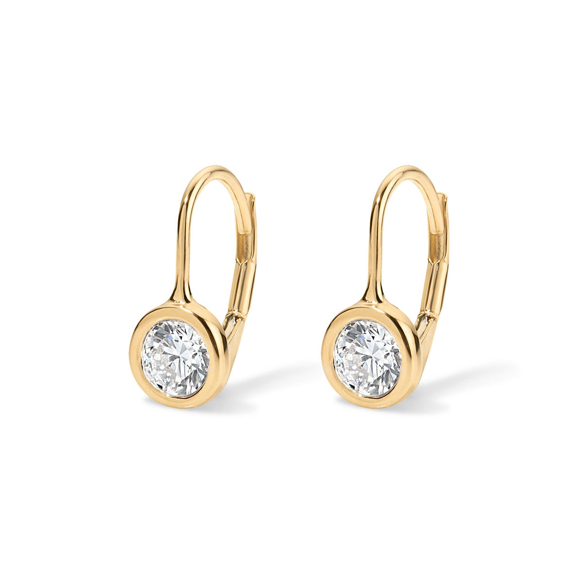 Diamond Bezel Drop Earrings