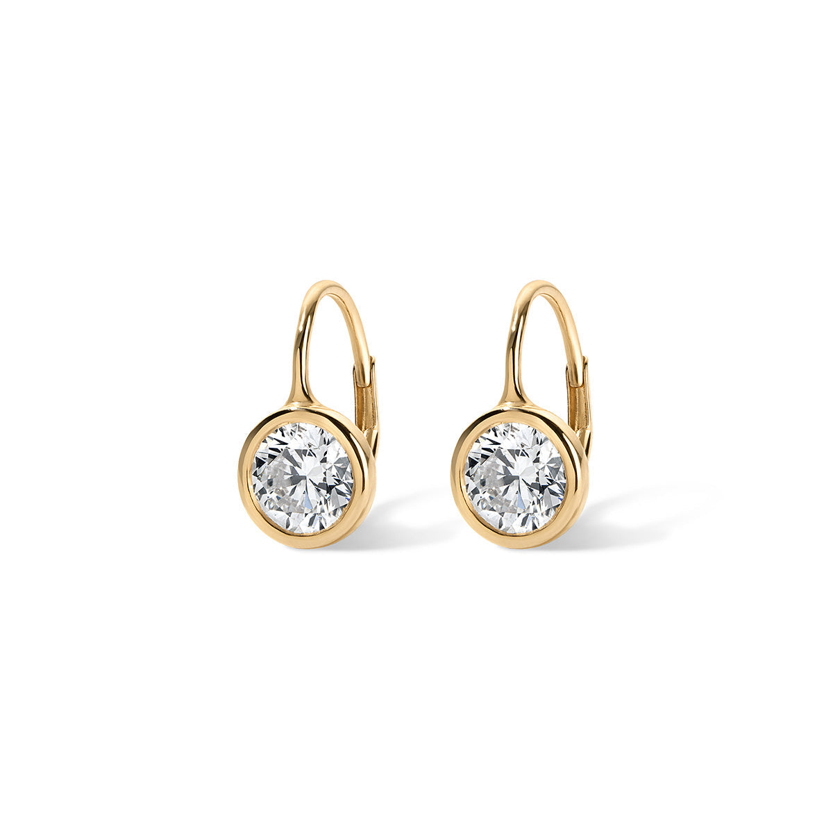 Diamond Bezel Drop Earrings