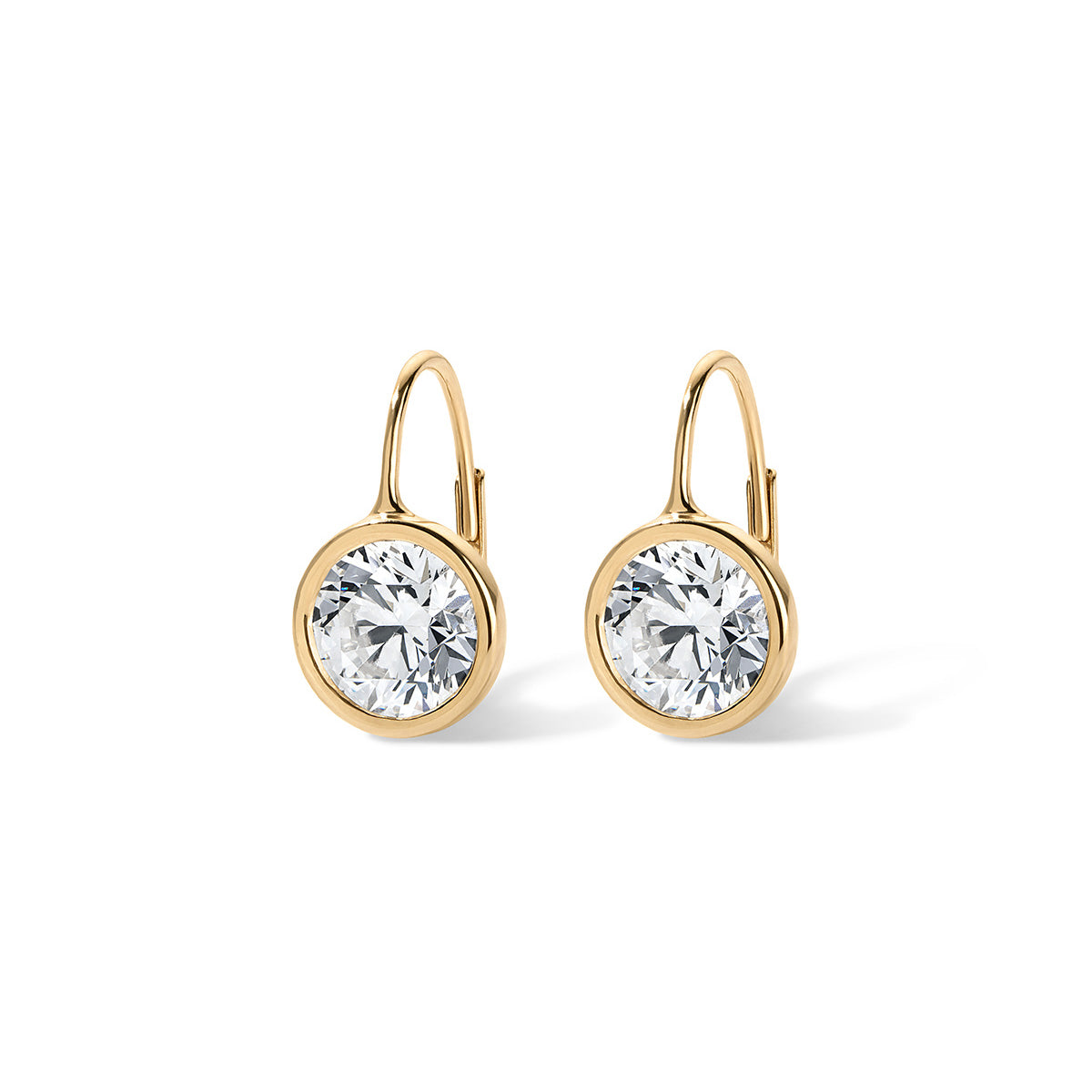 Diamond Bezel Drop Earrings