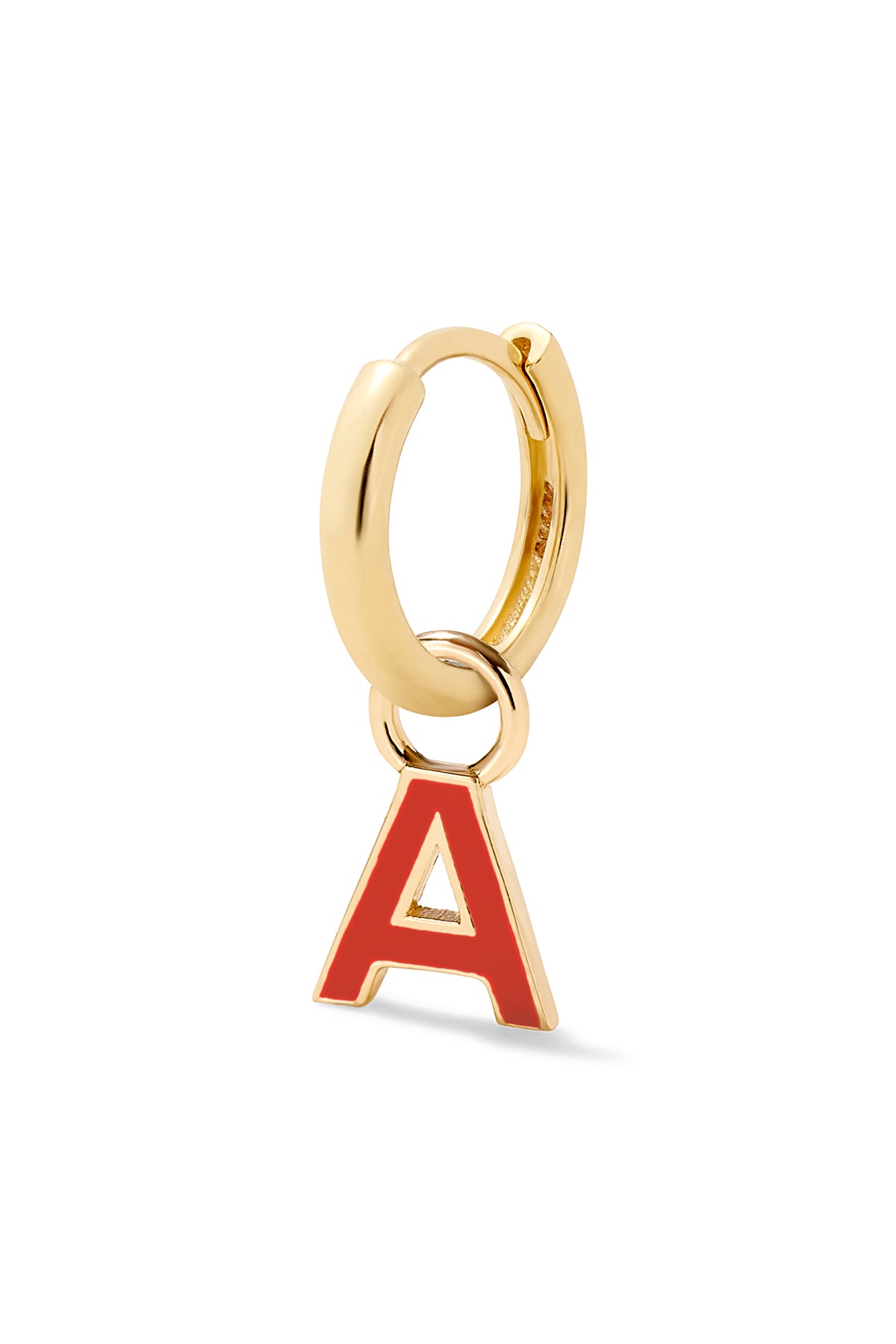 Enamel Letter Huggie - Rouge Tomate