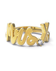 X / Yellow Gold / White Diamond