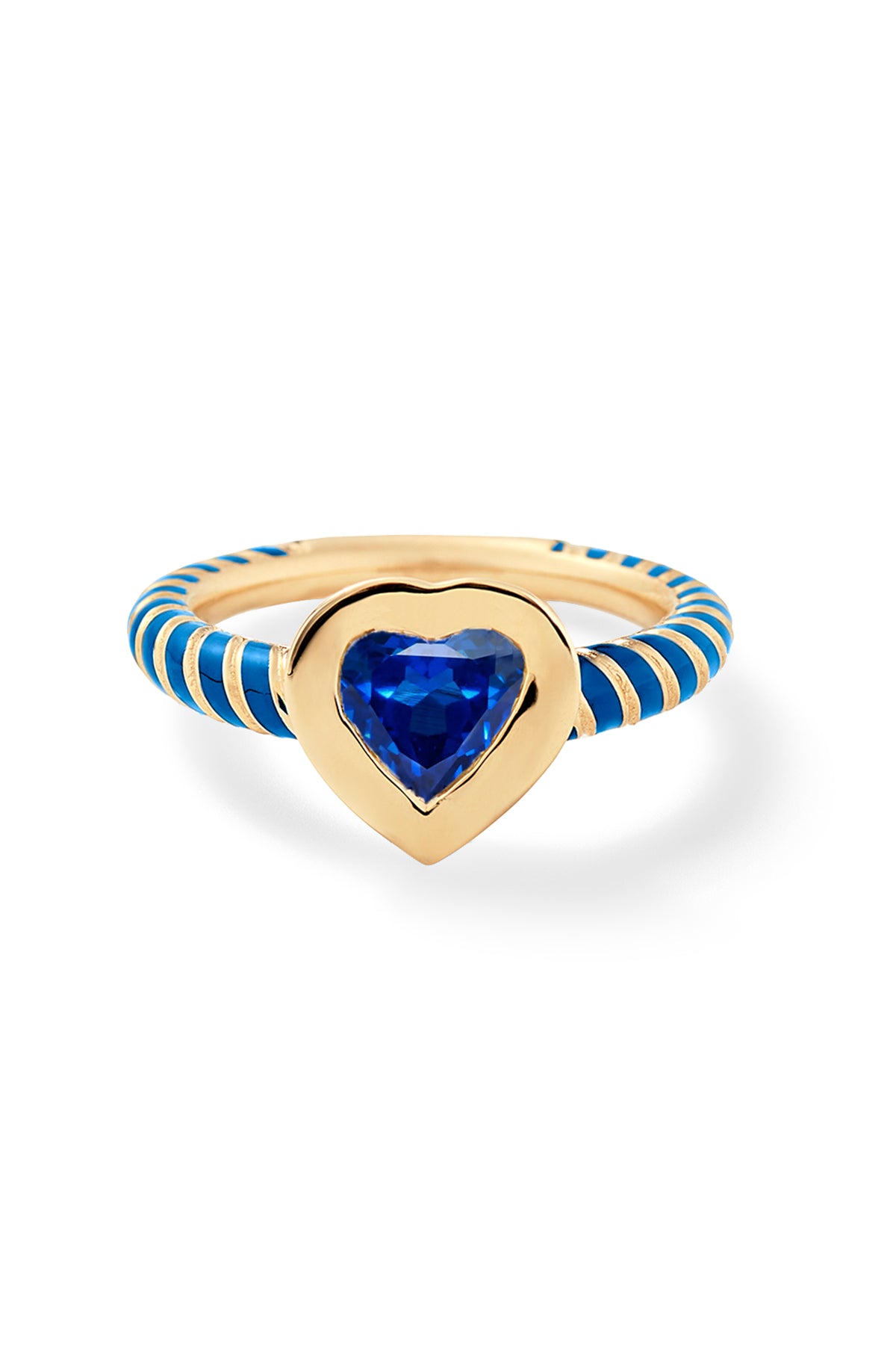 Bezel Streamer Heart Ring