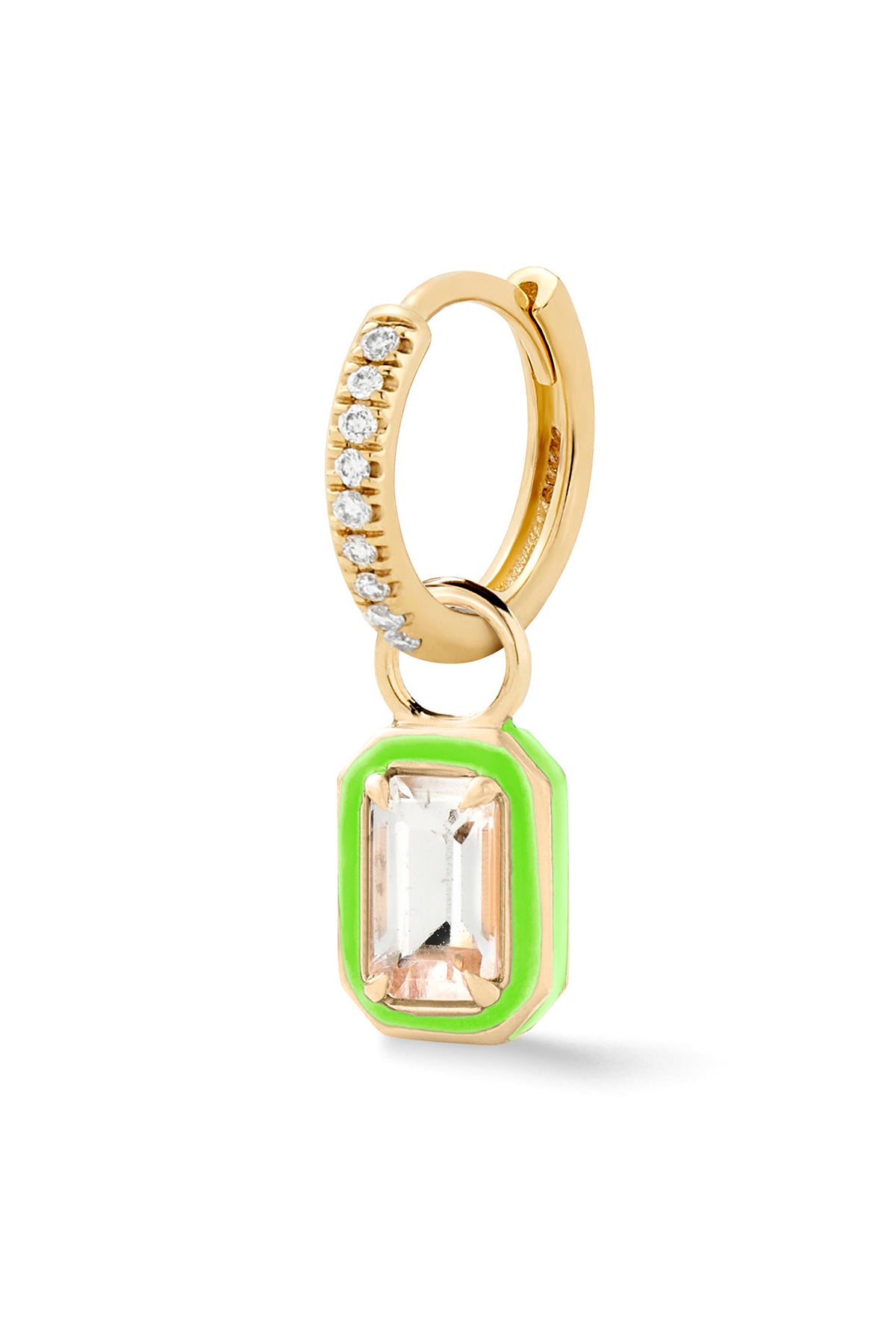 Rectangular Cocktail Huggie - White Topaz