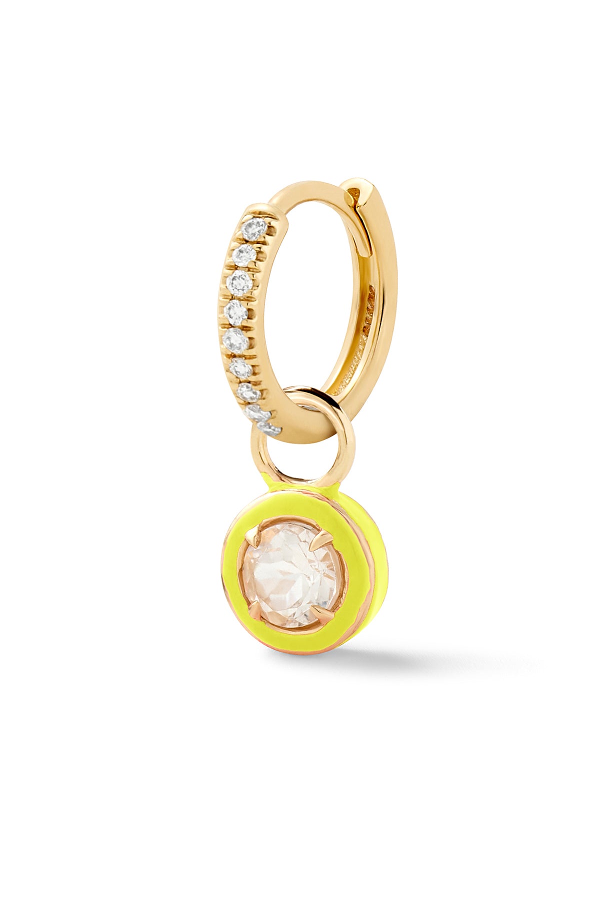 Round Cocktail Huggie - White Topaz