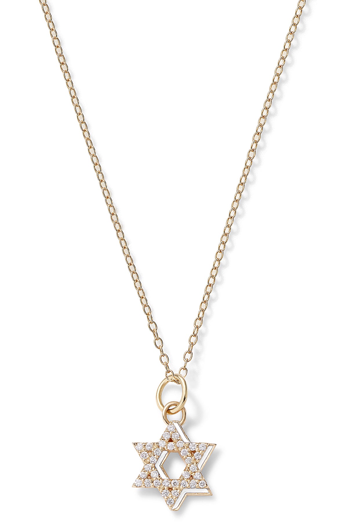 Diamond Star of David with Enamel Shadow Necklace