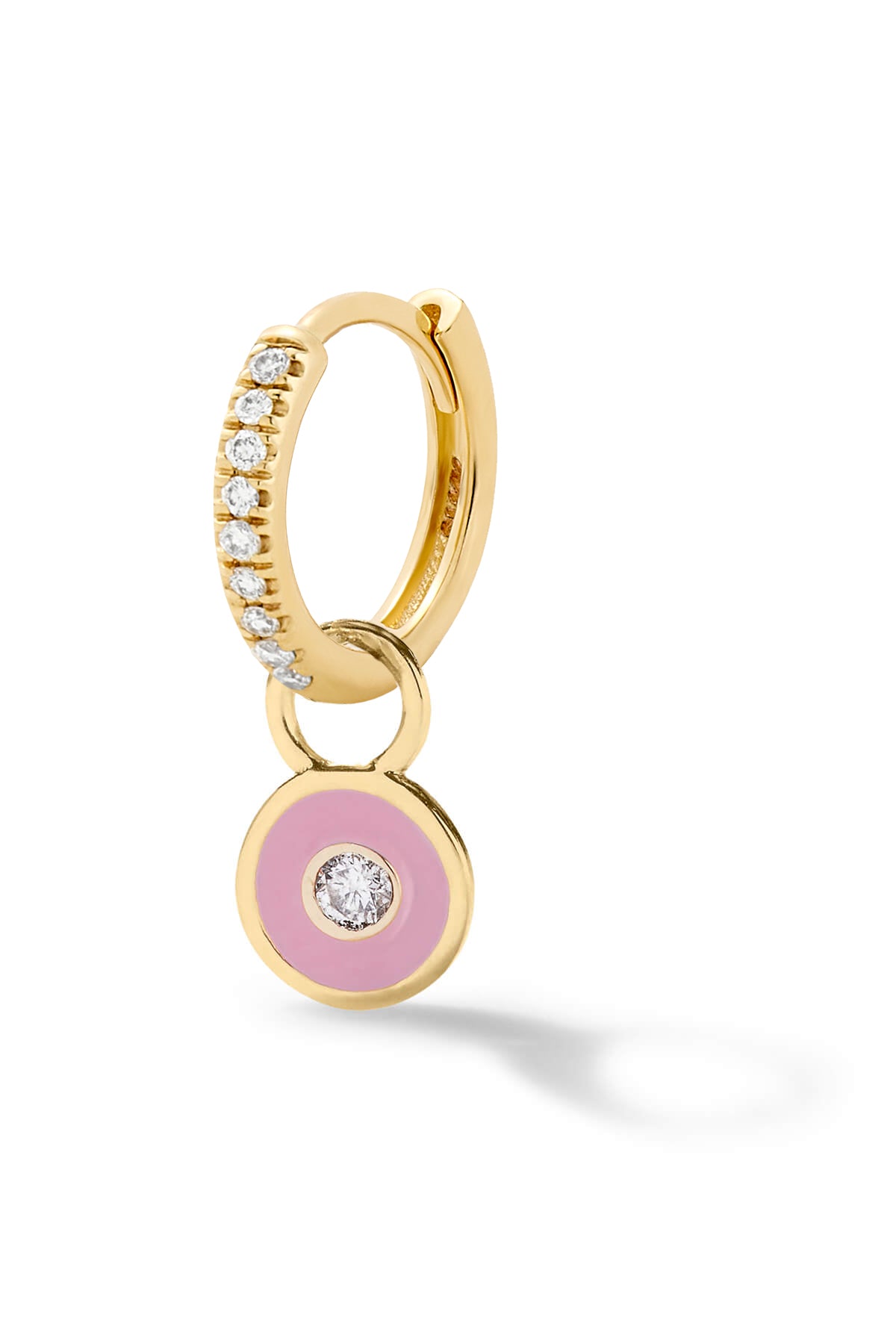 Diamond Enamel Bezel Huggie