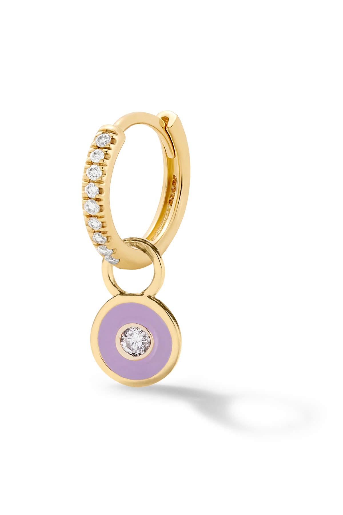 Diamond Enamel Bezel Huggie