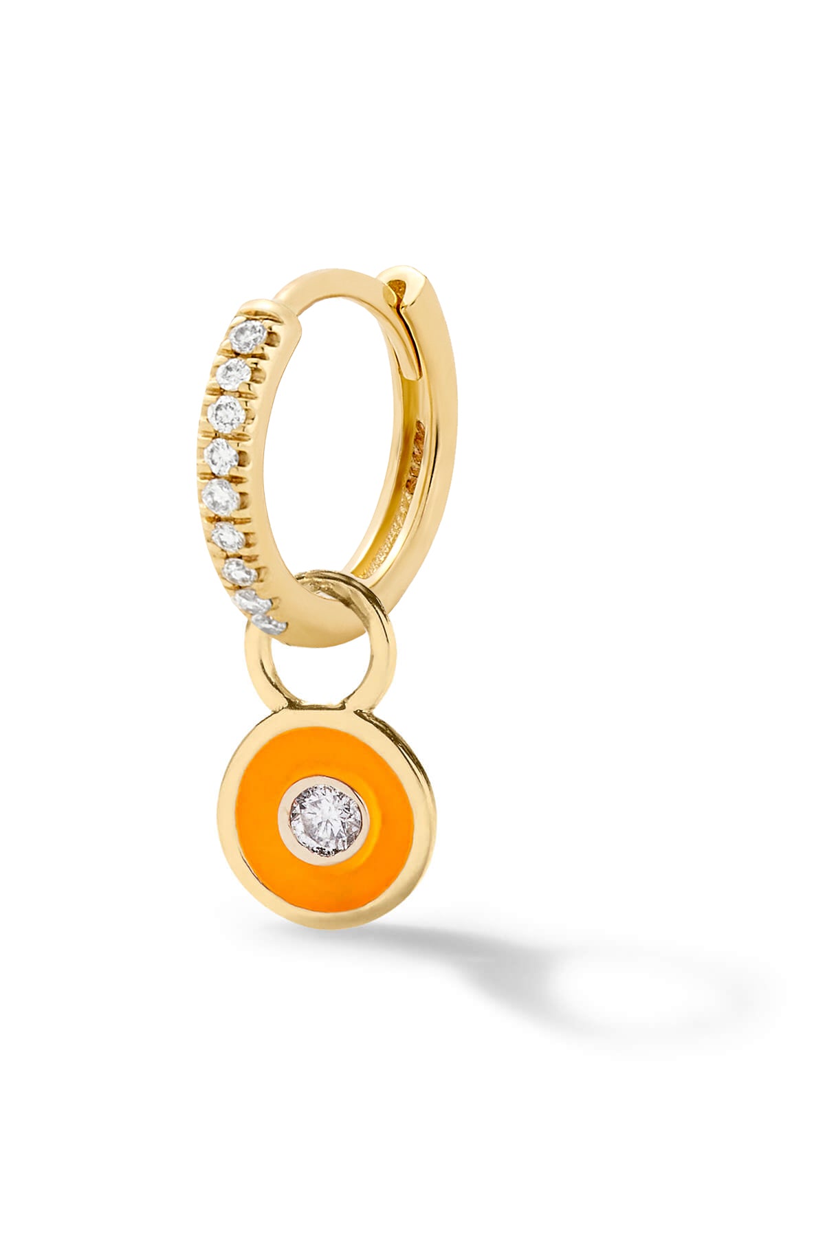 Diamond Enamel Bezel Huggie