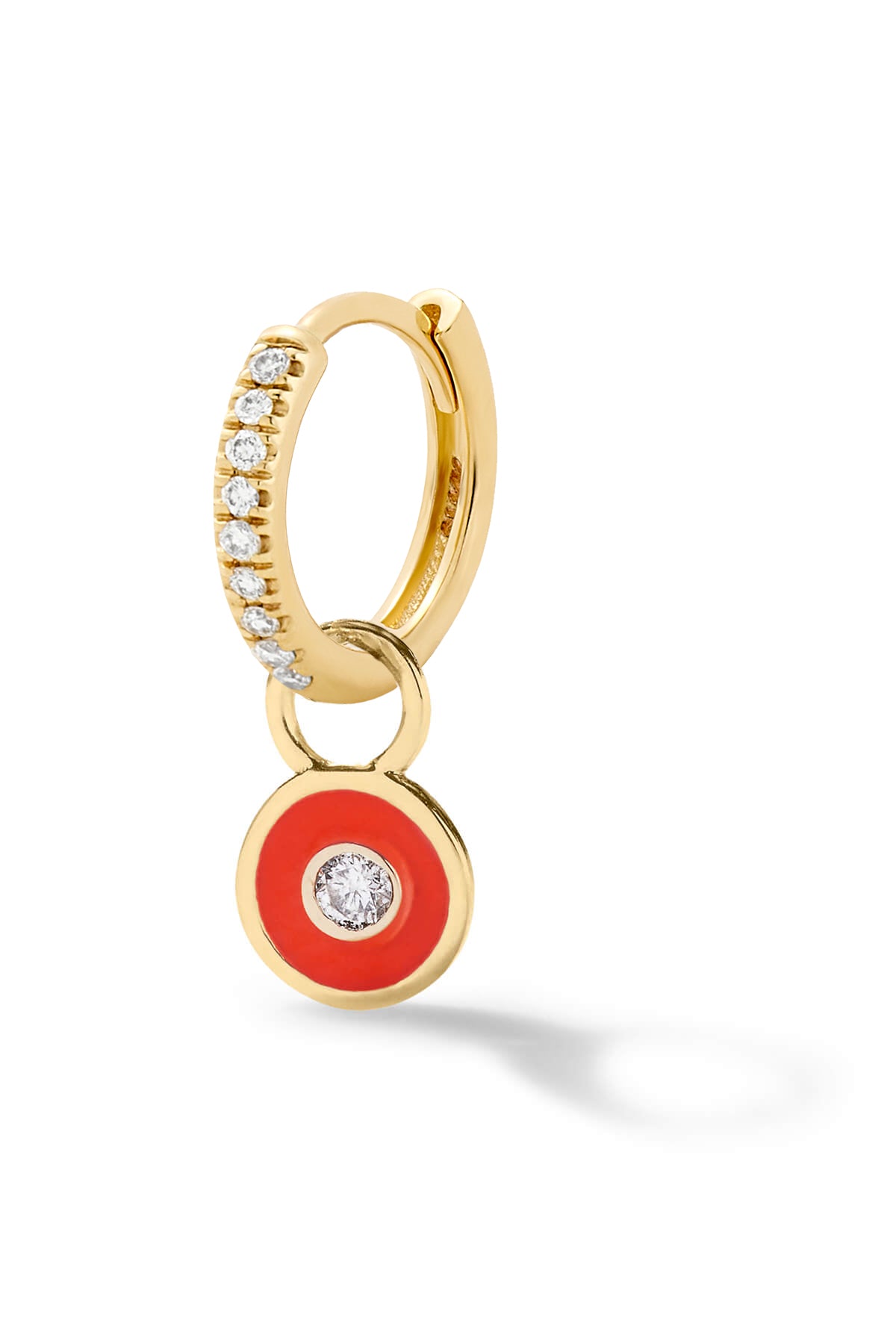 Diamond Enamel Bezel Huggie