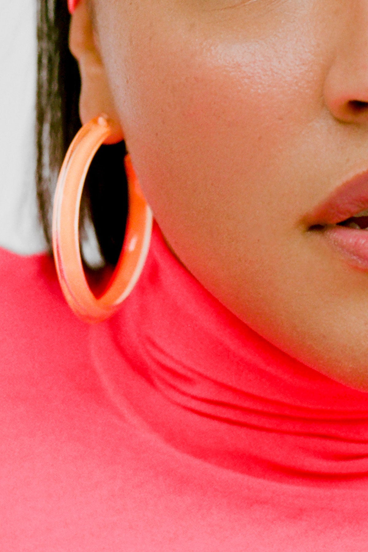 Medium Lucite Jelly Hoop™ Earrings in Neon Orange