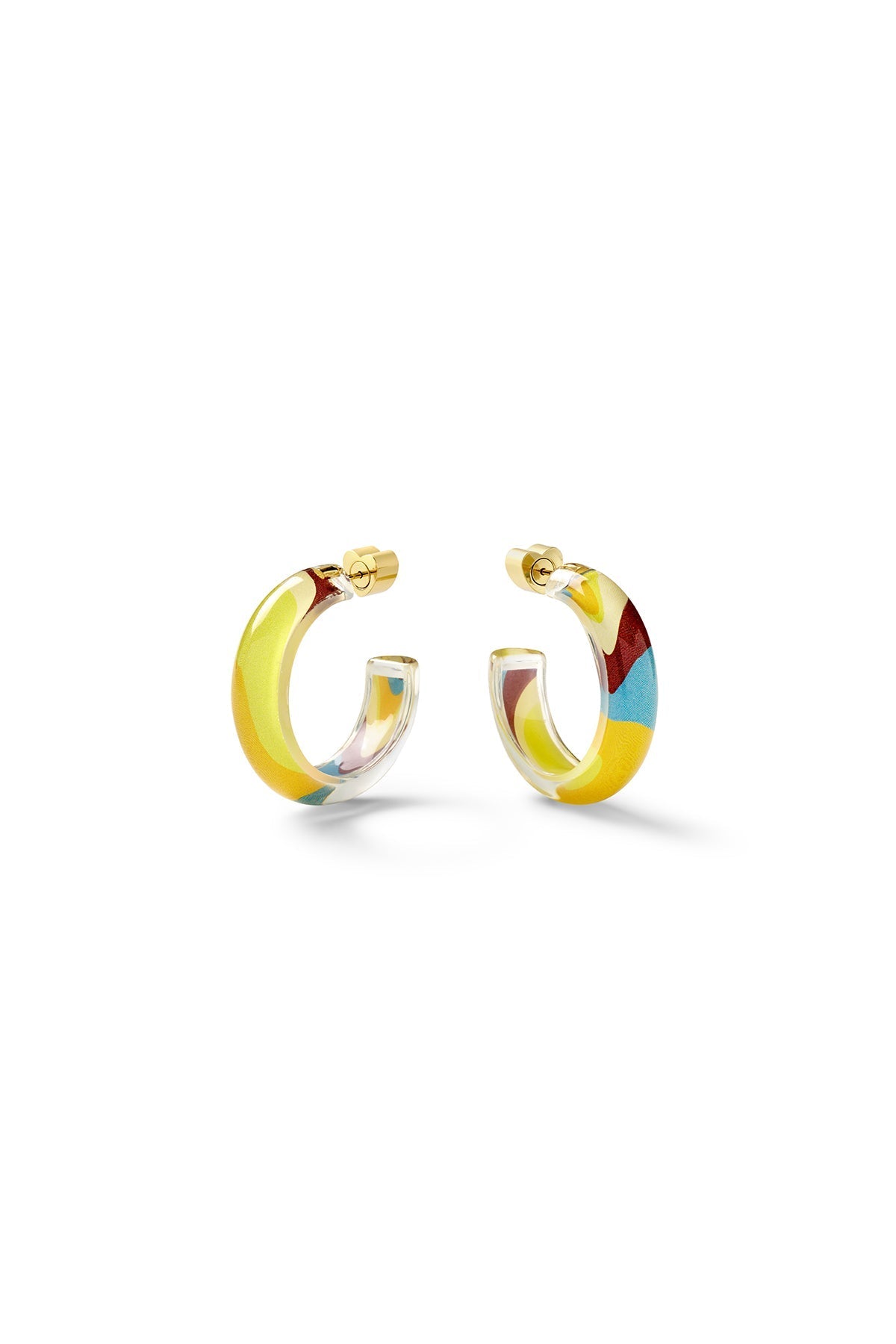 Small Groovy Print Lucite Jelly Hoop™ Earrings in Ziggy