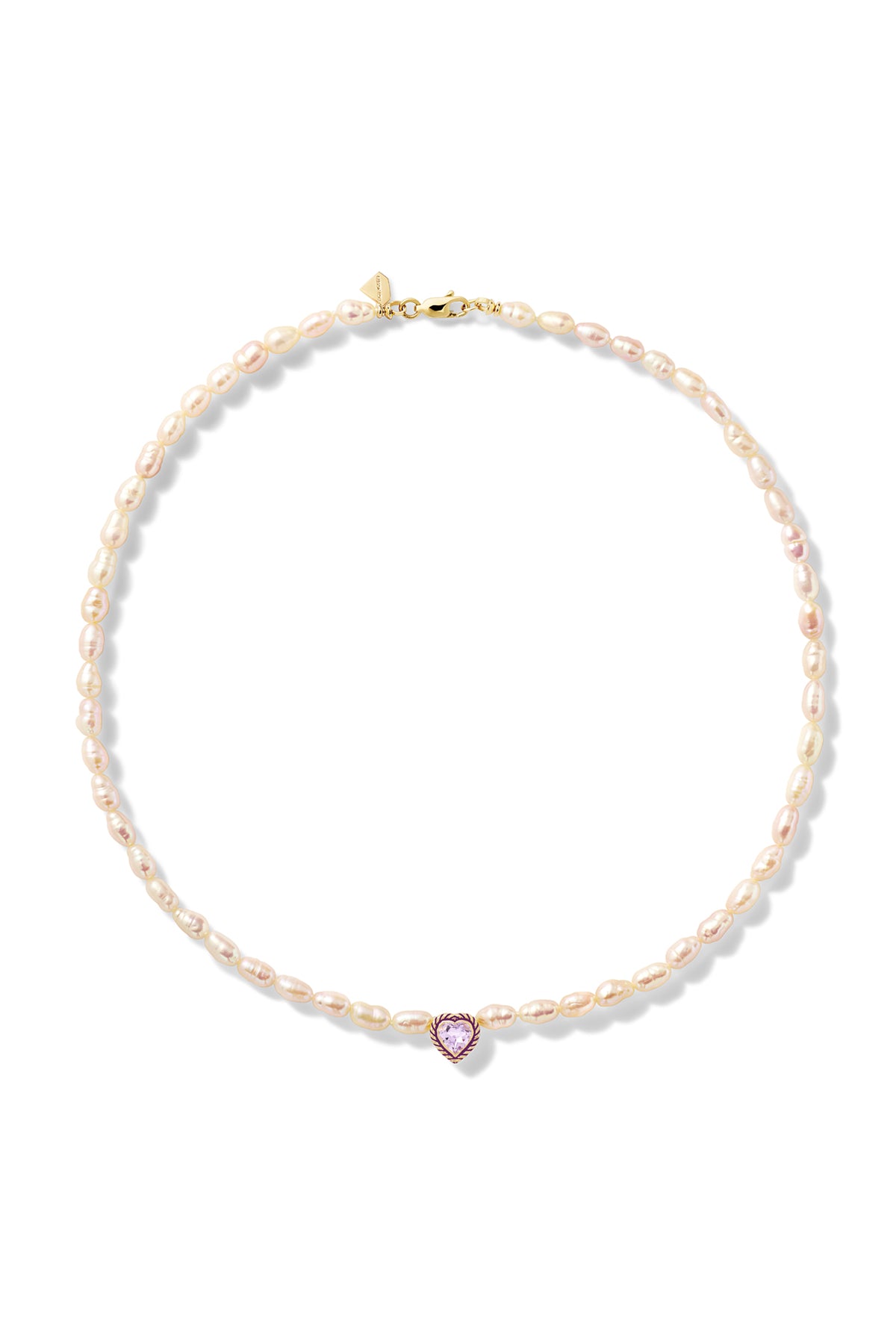 Streamer Heart Pearl Necklace
