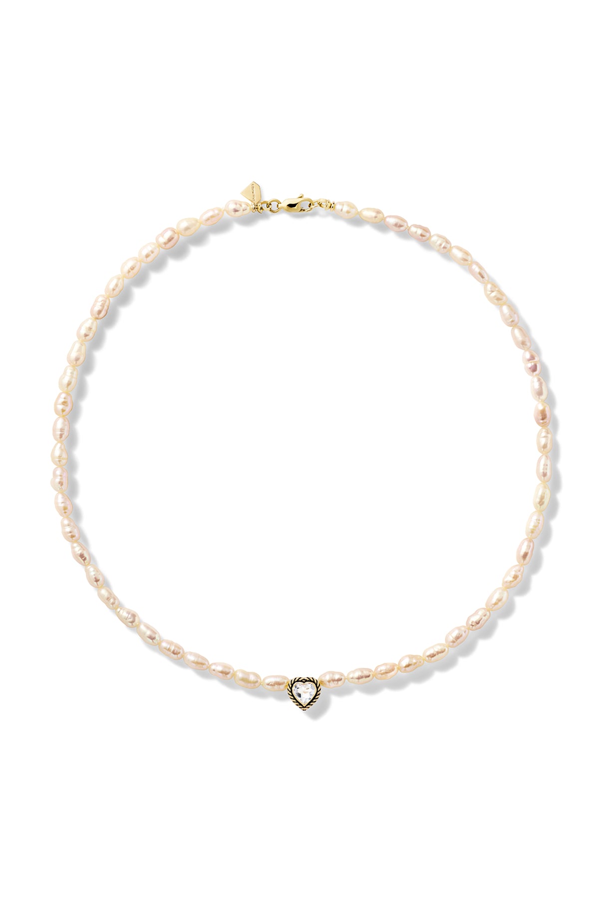 Streamer Heart Pearl Necklace