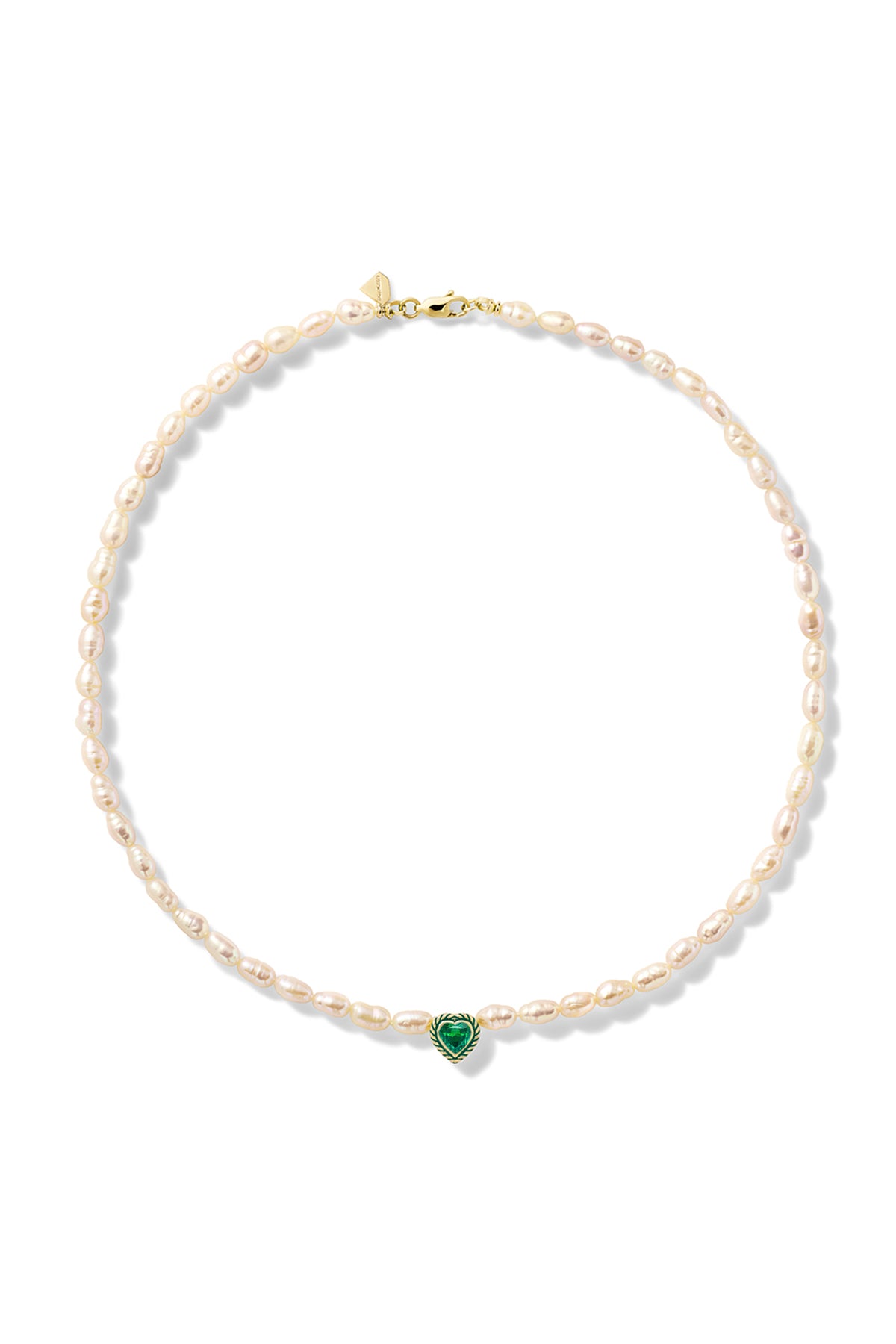 Streamer Heart Pearl Necklace