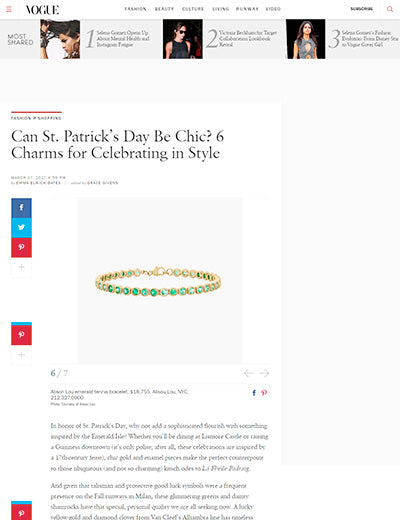 Vogue: Twister Emerald Tennis Bracelet