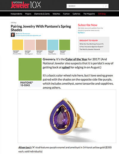 National Jeweler: "A" Enamel Stud