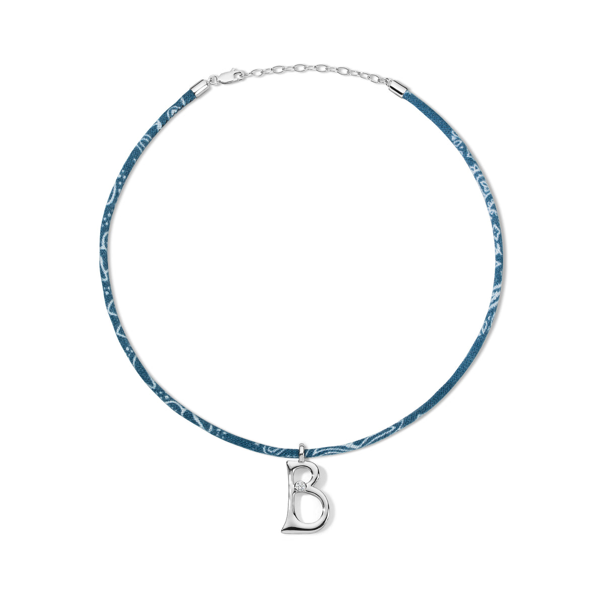 Edge Letter on Bandana Cord Blue B 
