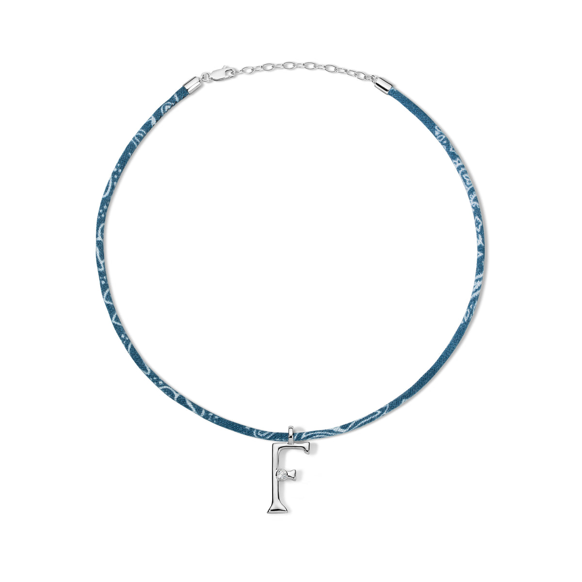 Edge Letter on Bandana Cord Blue F 