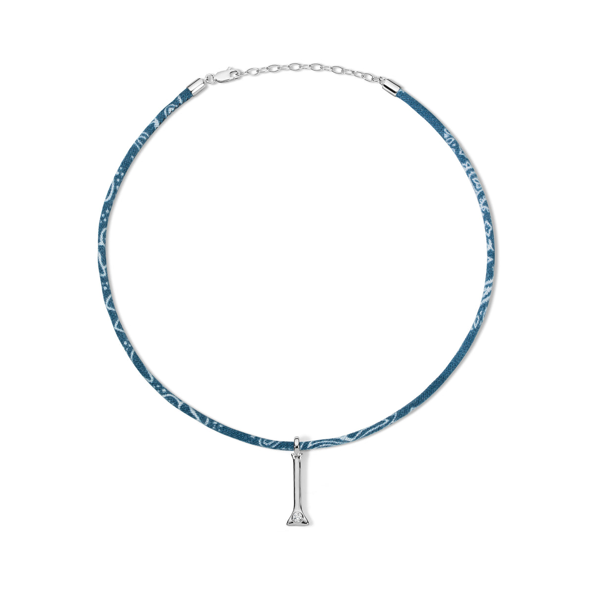 Edge Letter on Bandana Cord Blue I 