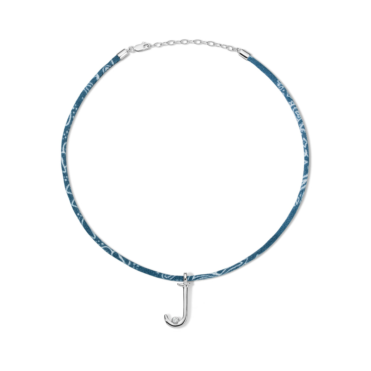 Edge Letter on Bandana Cord Blue J 