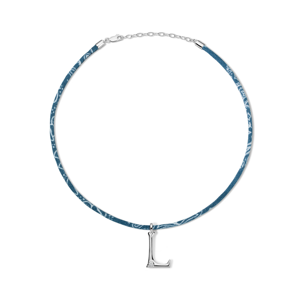 Edge Letter on Bandana Cord Blue L 