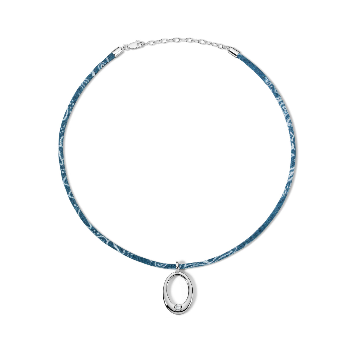 Edge Letter on Bandana Cord Blue O 