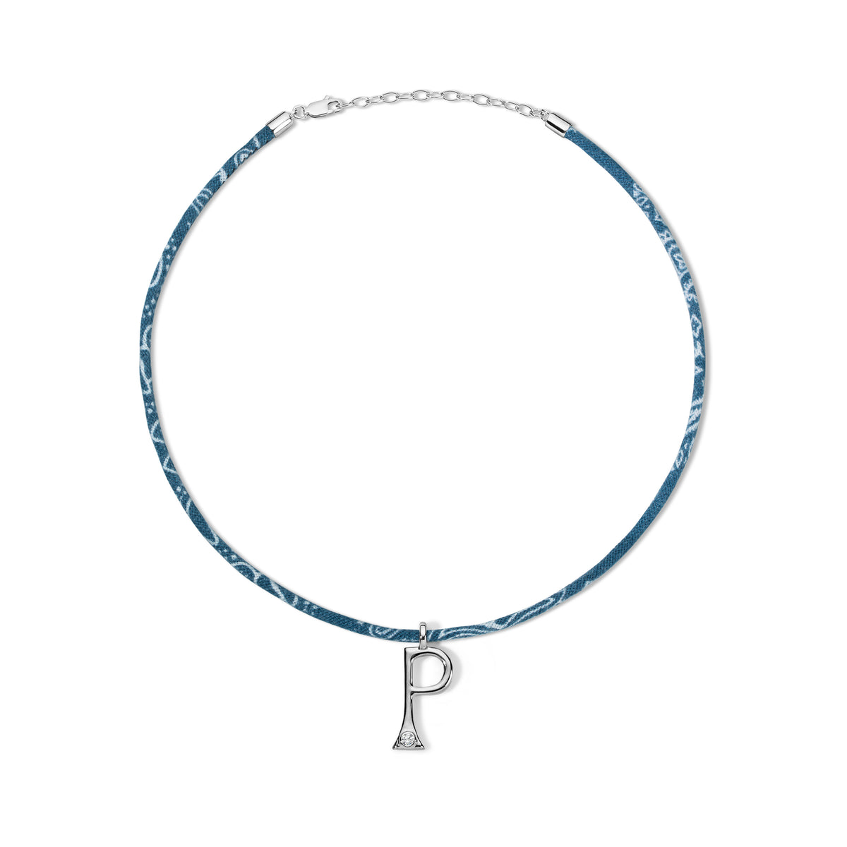 Edge Letter on Bandana Cord Blue P 