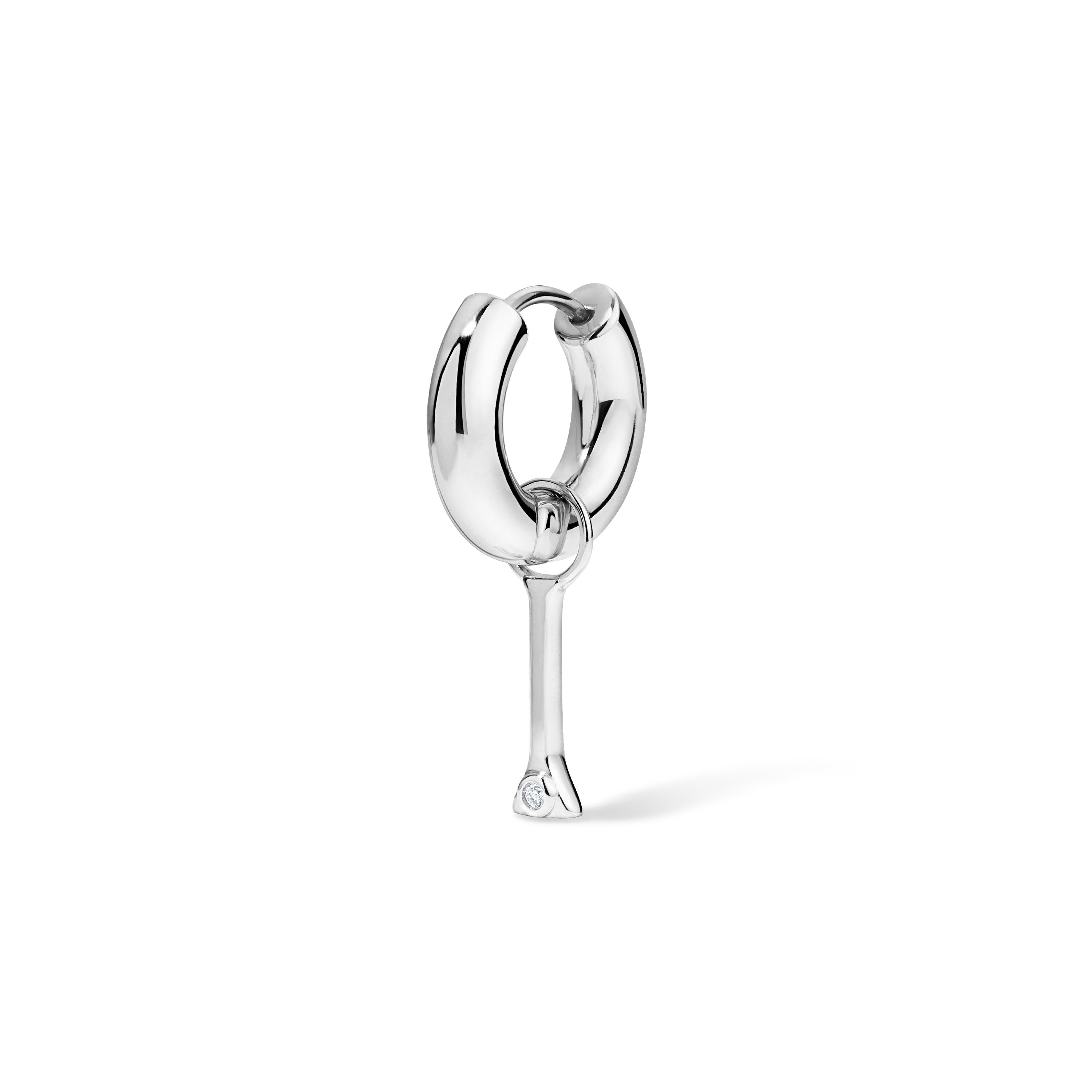 Silver Edge Letter Huggie