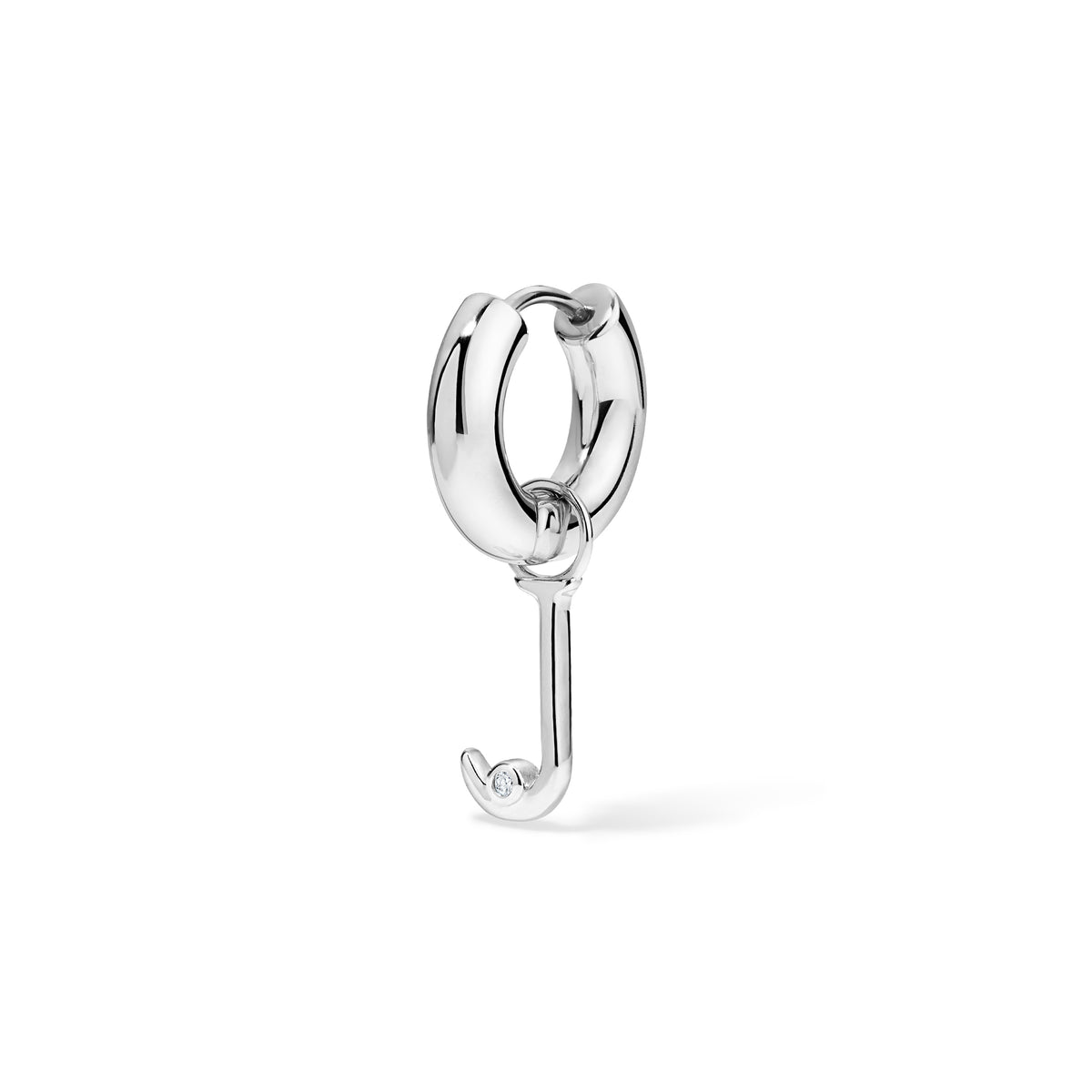 Silver Edge Letter Huggie