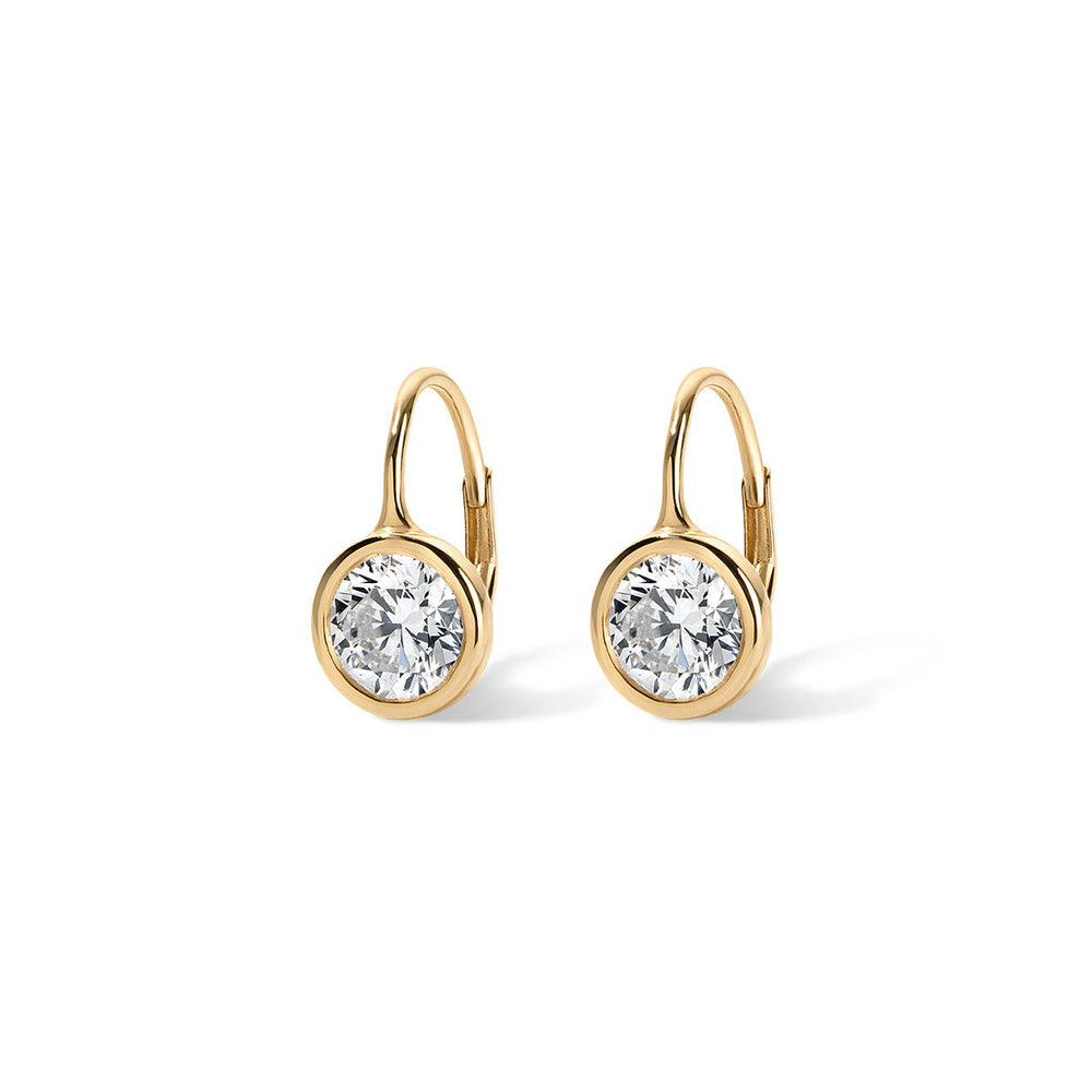 Diamond Bezel Drop Earrings