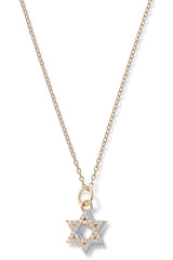 Diamond Star of David with Enamel Shadow Necklace - In Stock