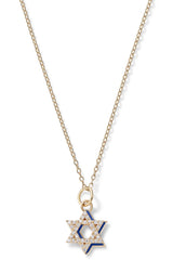 Diamond Star of David with Enamel Shadow Necklace - In Stock