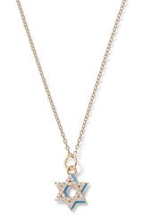 Diamond Star of David with Enamel Shadow Necklace - In Stock