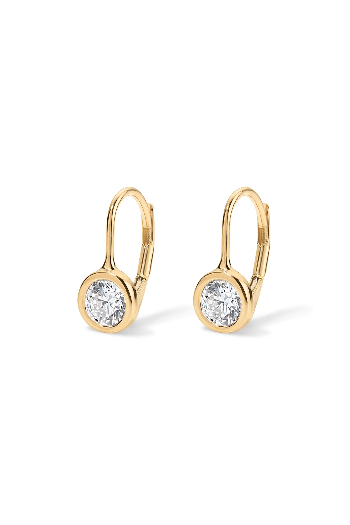 Diamond Bezel Drop Earrings