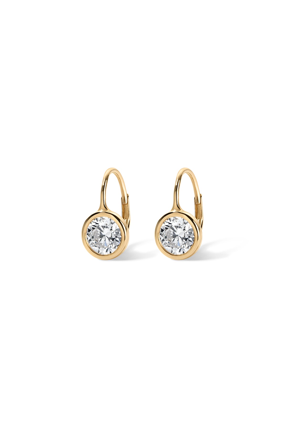 Diamond Bezel Drop Earrings