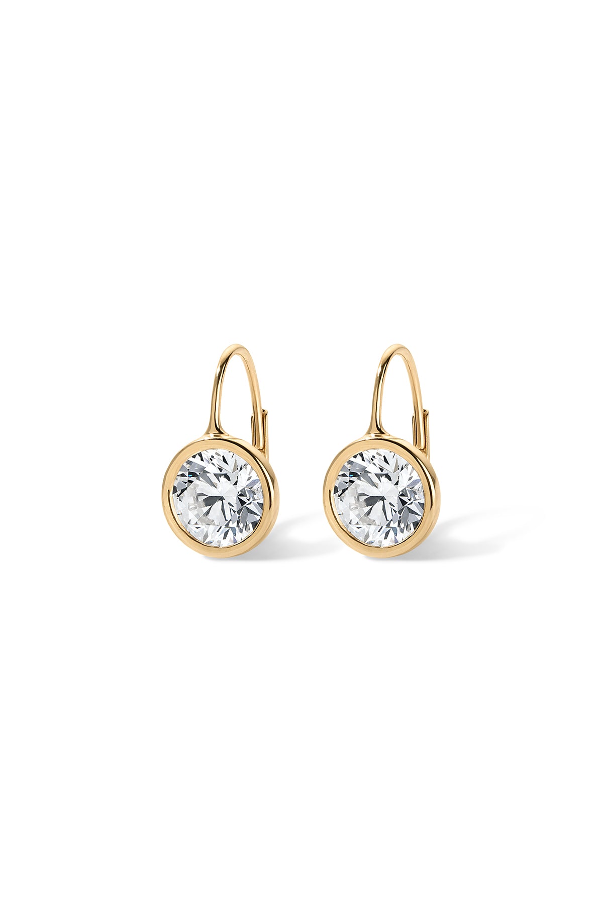 Diamond Bezel Drop Earrings