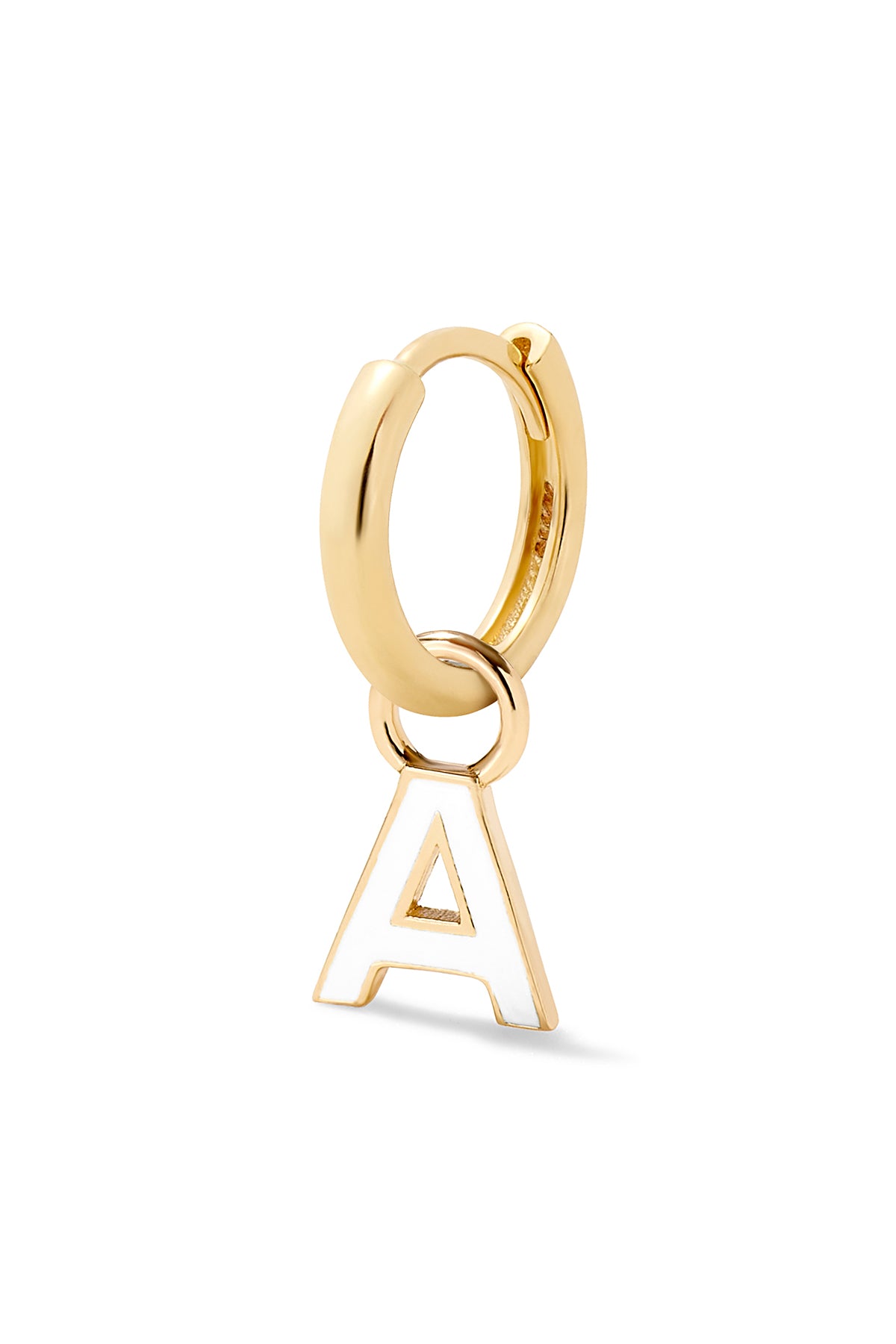 Enamel Letter Huggie - Blanc