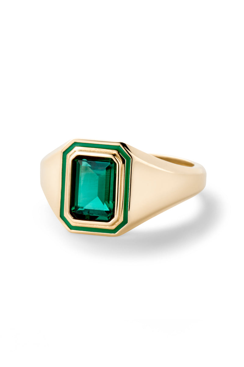 Madison Rectangle Bezel Signet Ring - In Stock