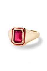 Madison Rectangle Bezel Signet Ring - In Stock