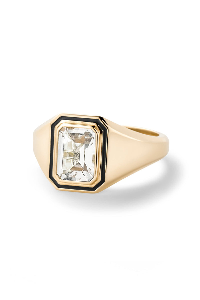 Madison Rectangle Bezel Signet Ring - In Stock