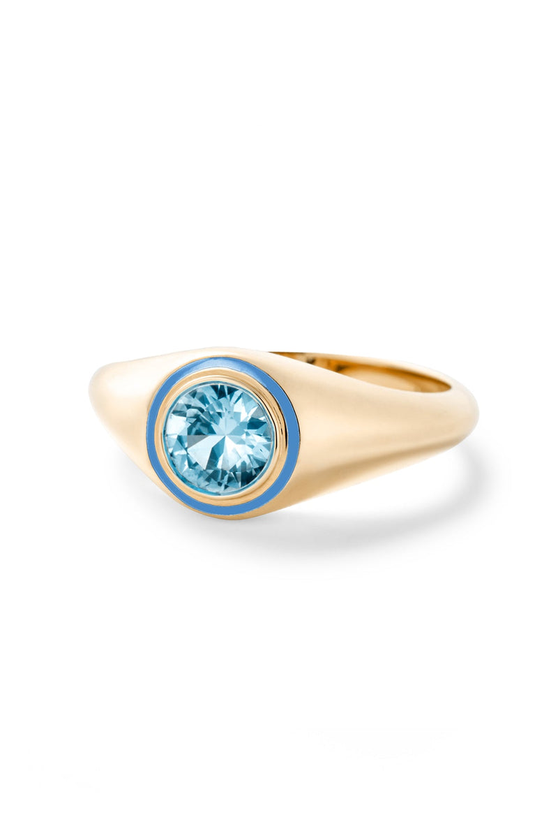 Madison Round Bezel Signet Ring - In Stock