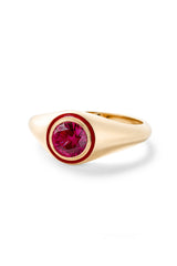 Madison Round Bezel Signet Ring - In Stock