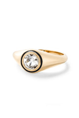 Madison Round Bezel Signet Ring - In Stock