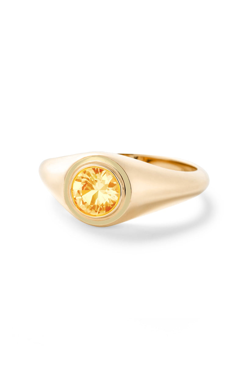 Madison Round Bezel Signet Ring - In Stock