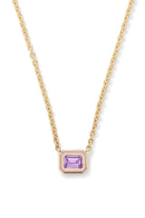 Madison Necklace with Rectangle Bezel Stone - In Stock