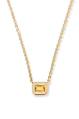 Madison Necklace with Rectangle Bezel Stone - In Stock