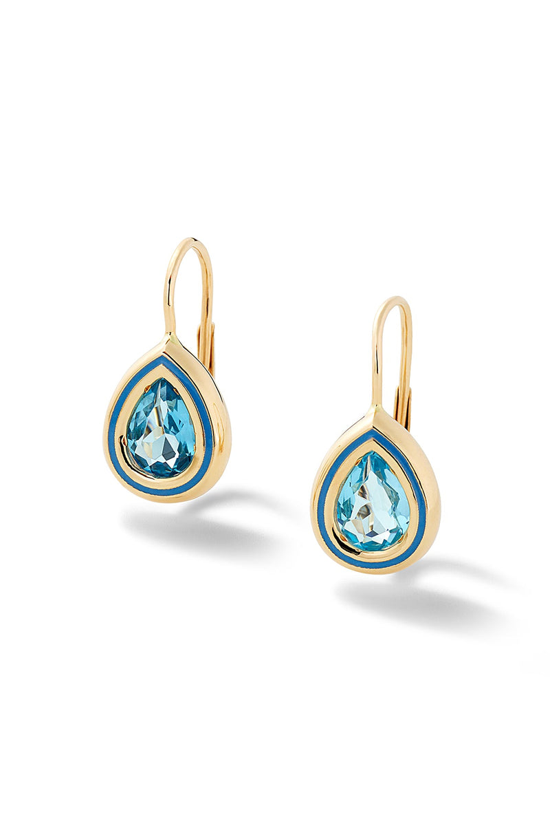 Madison Pear Bezel Drop Earrings - In Stock