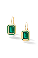 Madison Rectangle Bezel Drop Earrings - In Stock