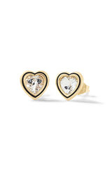 Madison Heart Bezel Stud Earrings - In Stock