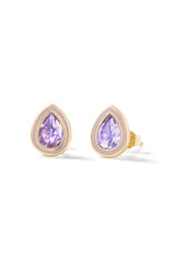 Madison Pear Bezel Stud Earrings - In Stock